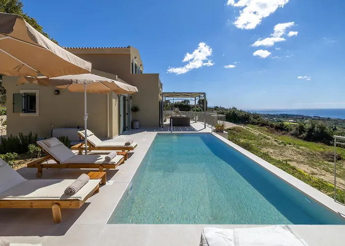 Luxury Villa Artemis Pool, Jacuzzi, Peace & Perfect Sunsets In Kefalonia